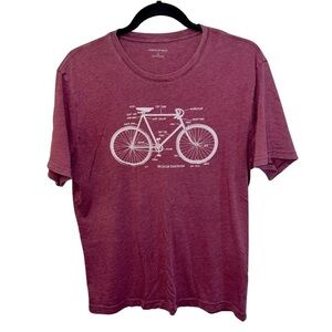 Banana Republic Bicycle Graphic Tee Shirt | Maroon | M